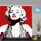 シャワーカーテン リングランナー付き カーテン 浴室 インテリア 保温 防水 お風呂 仕切り バス マリリンモンロー  おしゃれ SC-02