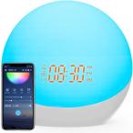 LITSPED 目覚まし時計 光 目覚ましライト Wake Up Light Bluetoothスピーカー 日出 RGBライト 虹色ライト