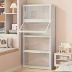 【互換品】大型5段クリアプラスチック 収納 キャビネット - クローゼット 寝室 オフィス用透明棚付き防塵オー