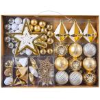 ショッピングオーナメント Valery Madelyn クリスマス オーナメント 大容量 70個入りセット ホワイト・ゴー