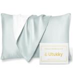 Utukky シルク枕カバーTVで紹介まくらカバー 片面シルク 43×63cm 封筒式枕カバー シルクピローケース テンセル 洗える 寝癖軽