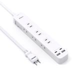 延長コード 2m 電源タップ USB充電付電源タップ 6個AC口 2個USBポート 2Type-Cポート 一括スイッチ付き たこあしコンセン