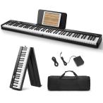 Eastar 電子ピアノ 88鍵盤 折り畳み式 軽量 ワイヤレスMIDI機能 タッチレスポンス機能 ペダル&ソフトケース付き EP-10