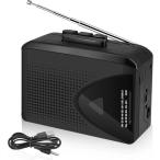 Levigo кассетная магнитола кассетная лента портативный радио AM/FM радио лента воспроизведение легкий compact USB кабель имеется черный 