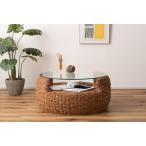 ローテーブルセンターテーブルガラステーブル丸型丸い円形収納棚おしゃれアバカ...