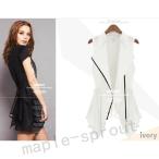 ！春夏レディースジレベスト　薄手カジュアルベスト　テーラード　ノースリーブジャケット　OL通勤　就活イギリス　ファスナー　シフォン　 ロング