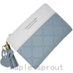 2つ折り財布レディースミニ財布コンパクトPUレザータッセルチャーム6color(ライトブルー)