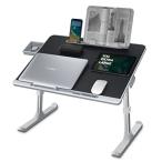NEARPOW 折りたたみテーブル ノートパソコンスタンド ベッドテーブル 腕保護 凹溝付き タブレット・スマホスタンド ローテーブル PC