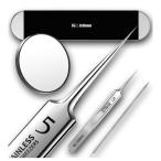 PTTech 角栓ピンセット 角栓取り 毛穴ケア 精密ピンセット 先端≦0.06mm 極細 拡大鏡付き ( 角栓ピンセット + プッシャー