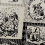 marble 50cm 綿麻シーチング 生地 不思議の国のアリス