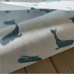 ショッピングシーチング marble 50cm シーチング 生地 クジラ in the sea ソフト加工 ice blue 4B