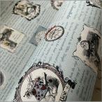 marble 50cm オックス 生地 不思議の国のアリス 英字