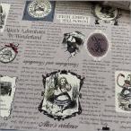 marble 50cm オックス 生地 不思議の国のアリス 英字