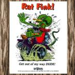 E4 アメリカ雑貨 アメリカン雑貨 FRAMED MINI POSTER フレーム付きミニポスター  RAT FINK ラットフィンク  GET OUT OF MY WAY DUDE