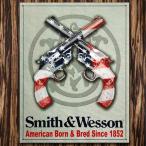 C3 ブリキ看板 Smith &amp;amp; Wesson スミス＆ウェッソン 星条旗GUN  S＆W
