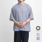 【セール価格】 オーディエンス Upscape Audience ストライプ Aラインボクシーボタンダウン半袖シャツ 日本製 メンズ