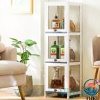 酒棚 ウイスキー 棚 ワインキャビネット 大容量タイプ お酒収納ラック 自立式ワインラック 透明キャビネット付き