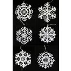 ショッピングオーナメント オーナメント レース6枚セット／スノークリスタル（ホワイト）