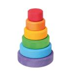 [ Rainbow tower ( конус в машине дерево ) маленький ] деревянная игрушка развивающая игрушка 