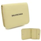 バレンシアガ BALENCIAGA 二つ折り財布 折り畳み 二折財布小銭入付き ロゴ 594216 1IZI3 7660 イエロー系