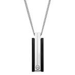 カルバンクライン ネックレス Calvin Klein KJ8AMP200100 ロゴプレート ペンダント MIGHTY ブラック シルバー