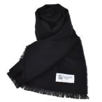 ジョンストンズ マフラー Johnstons WD000446SA0900 WD446 2022AW ストール マフラー スカーフ ウール100％ メンズ レディース Black ブラック