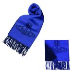 ヴィヴィアンウエストウッド マフラー Vivienne Westwood 24-W00ZH-K405 レディース メンズ ビッグオーブロゴ ロイヤルブルー バイカラー マフラー