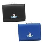 ヴィヴィアンウエストウッド 財布 Vivienne Westwood 三つ折れ財布 折り畳み EMMA 51010018 SMALL FRAME ミニ がま口 ブラック ブルー BLACK BLUE N413 K401