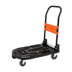 ショッピングTRUSCO トラスコ中山(TRUSCO) 新型カルティオ 樹脂製運搬車 樹脂 台車 折り畳み黒 780×