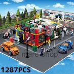 ブロック レゴ 互換 レゴ互換 ガソリンスタンド ガレージ ビルディング 玩具 プレゼント
