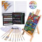 Ohuhu 油絵具 セット 56点セット 36色 油絵 油絵の具 絵画 画材 絵の具セット 初心者 大人 小学生 男の子 女の子 木製イーゼ