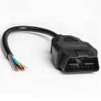SELECOCO OBD-II 16ピン オープンプラグワイヤケーブル OBD2 オス 16ピンコネクタ ラウンド延長診断ケーブル 30cm