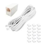 電話線 モジュラーケーブル 10m Tuguiyo 6極4芯 RJ11 6P4C 電話延長コード オステレホンケーブル コネクタ 軽量 爪折れ防止 透