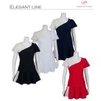 テニスウェア レディース フレアスコート ボールポケット アンダースコート付き アンダースパッツ スポーツウェア　赤　白