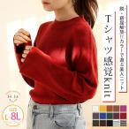 ショッピング大きいサイズ 大きいサイズ レディース ニット フィットしすぎないからTシャツ感覚の使いやすさ  カラーで選ぶ もっちり リブ 着回し美人 ワイドスリーブ ニット セーター A