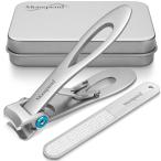 Monspend 爪切り 超大型足爪切りカッター つめきり 高級ステンレス鋼 特大の爪 17mm刃開き 切れ味硬い爪、厚い爪、水虫爪などに適