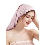 Goowin シルク ナイトキャップ ロングヘア用 シルク100% 19匁 朝まで脱落なし 保湿美髪 寝癖防止 筒型キャップ ドレープデザイ