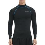 THREEGUN Rush Guard мужской длинный рукав medium шея компрессионный tops спорт рубашка купальный костюм плавание одежда вода суша обе для 