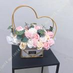 ソープフラワー シャボンフラワー 造花 ギフト プレゼント 花かご バラ 石鹸 香り 枯れない花 フラワーアレンジメント おしゃれ バレンタインデー