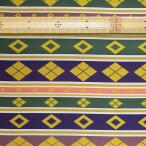 金襴(金らん)：織り巾×30ｃｍ　『白地に、繧繝(うんげん)模様　紫』