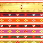 金襴(金らん)：織り巾×30ｃｍ　『白地に、繧繝(うんげん)模様 ピンク』