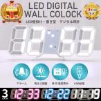 3D デジタル 置き 時計 LED 目覚まし 壁掛け 温度計 ウォール クロック 光る インテリア 韓国
