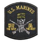 サバゲー 装備 タクティカル ミリタリー ワッペン USMC スカル パッチ アイロン接着