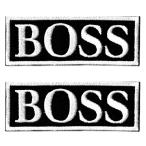 刺繍 ワッペン  アイロン接着 サバゲー ミリタリー アメリカン雑貨 エンブレム BOSS 2Pセット