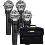 [4шт.@ кейс для хранения приложен акция ]SHURE SM58SE 4 шт. комплект электродинамический микрофон 