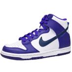 ショッピングDUNK NIKE DUNK HI GS ナイキ ダンク ハイ キッズ・レディースモデル ホワイト/パープル/ネイビー 白紫紺 女性 子供