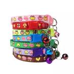 ペット用首輪　小型犬用首輪　猫用首輪　いぬ首輪　ねこ首輪　きのこ柄　鈴付き　首輪きのこ