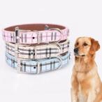 犬　首輪　犬用首輪　軽い首輪　可愛い首輪　タータンチェック柄　４サイズ　おしゃれ　いたくない　ソフト　メッシュ　送料無料 首輪直線あ