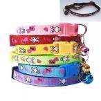 ペット用首輪　小型犬用首輪　猫用首輪　いぬ首輪　ねこ首輪　うさぎ柄　鈴付き　首輪うさぎ