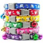 ペット用首輪　小型犬用首輪　猫用首輪　いぬ首輪　ねこ首輪　猫柄　鈴付き　首輪猫柄